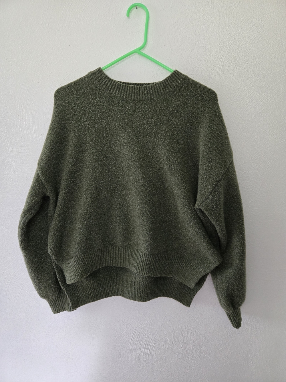 Olive Green Women's Cozy Crewneck Sweater